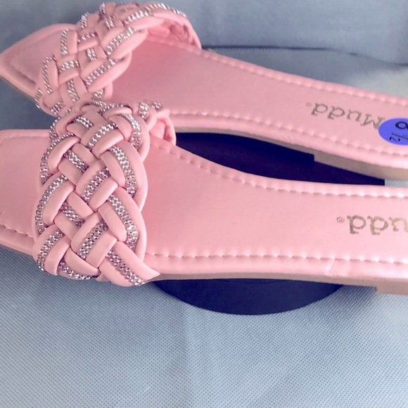 NWOB MUDD Pink With Diamond Woven Leather Squared Toe Slip On Size 8.5 - Picture 4 of 9